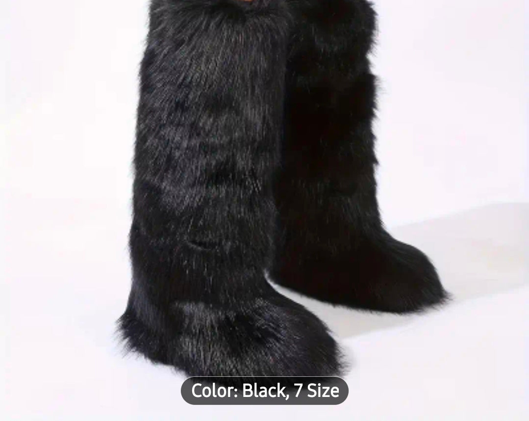 Fur Boots Tall Length