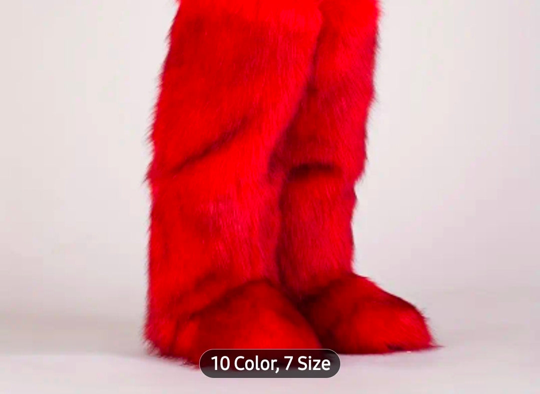 Fur Boots Tall Length