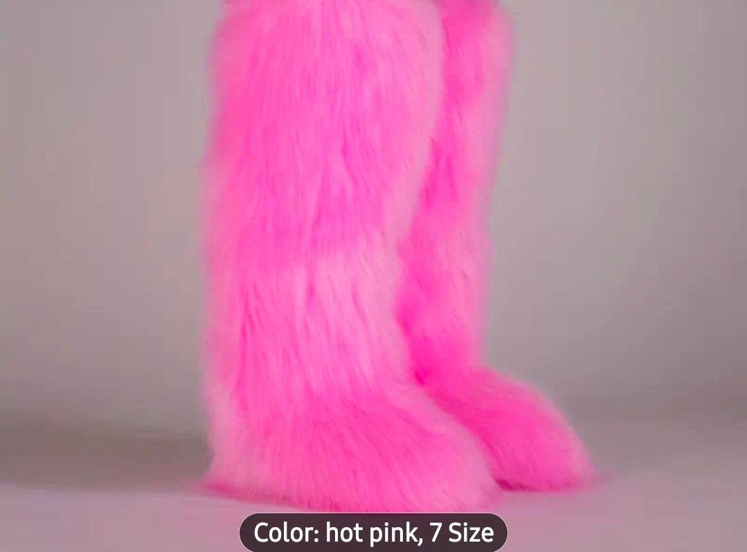 Fur Boots Tall Length